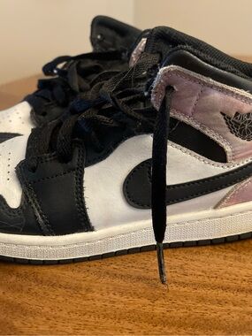 Nike air jordan  Kids Black, White & Pink High-Top Sneakers